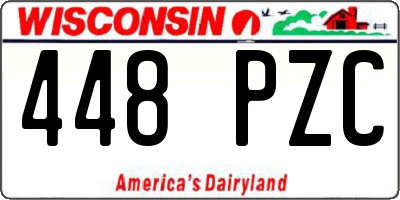 WI license plate 448PZC