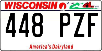WI license plate 448PZF