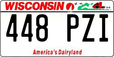 WI license plate 448PZI