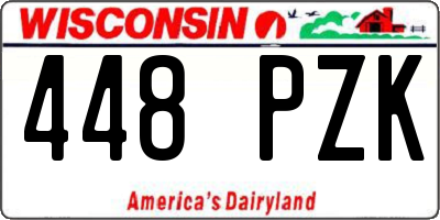 WI license plate 448PZK