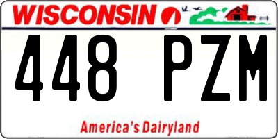 WI license plate 448PZM