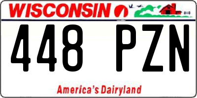WI license plate 448PZN