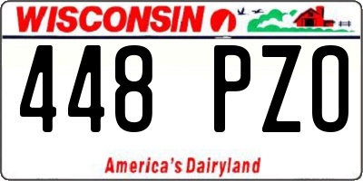 WI license plate 448PZO