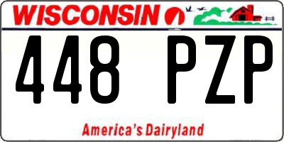 WI license plate 448PZP