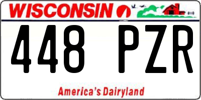 WI license plate 448PZR