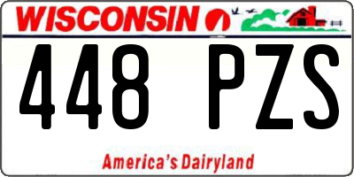 WI license plate 448PZS