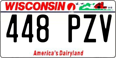 WI license plate 448PZV