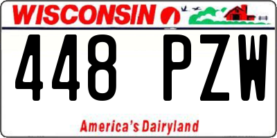 WI license plate 448PZW