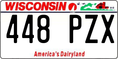 WI license plate 448PZX