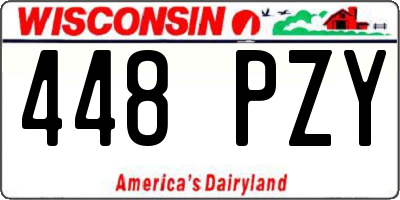WI license plate 448PZY