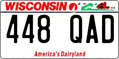 WI license plate 448QAD