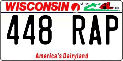 WI license plate 448RAP