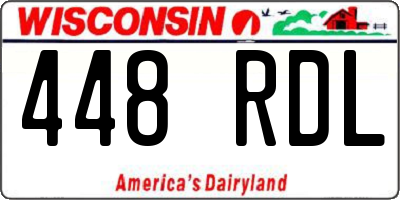 WI license plate 448RDL