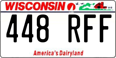 WI license plate 448RFF