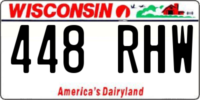 WI license plate 448RHW