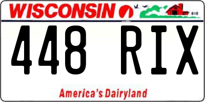 WI license plate 448RIX