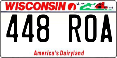 WI license plate 448ROA