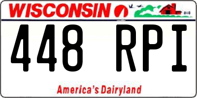 WI license plate 448RPI
