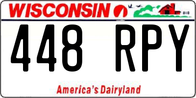 WI license plate 448RPY