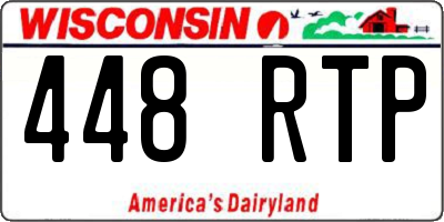 WI license plate 448RTP