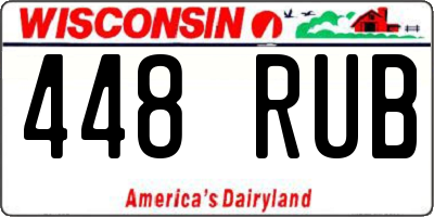 WI license plate 448RUB