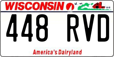 WI license plate 448RVD