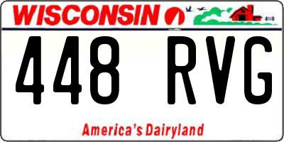 WI license plate 448RVG
