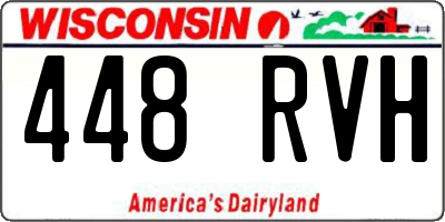 WI license plate 448RVH