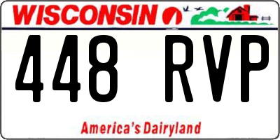 WI license plate 448RVP