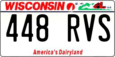 WI license plate 448RVS