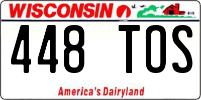 WI license plate 448TOS