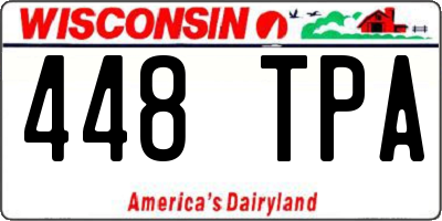 WI license plate 448TPA