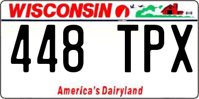 WI license plate 448TPX
