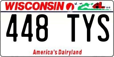 WI license plate 448TYS