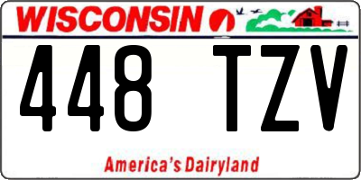 WI license plate 448TZV