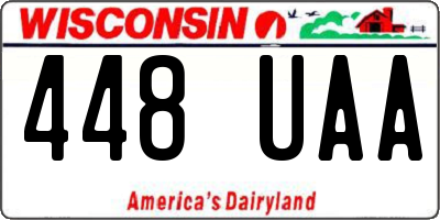 WI license plate 448UAA