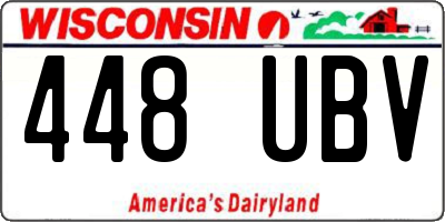WI license plate 448UBV