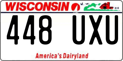 WI license plate 448UXU