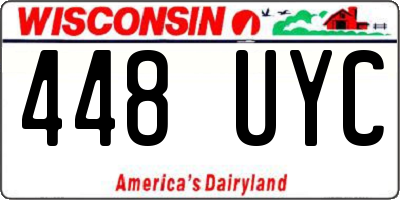 WI license plate 448UYC