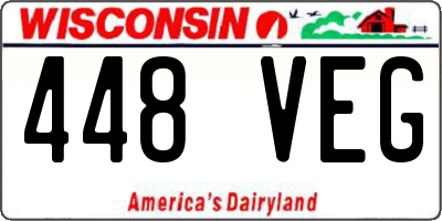 WI license plate 448VEG