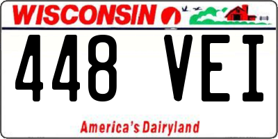 WI license plate 448VEI
