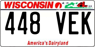 WI license plate 448VEK