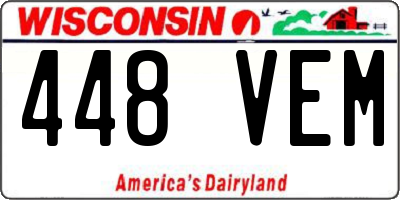 WI license plate 448VEM