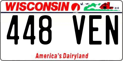 WI license plate 448VEN
