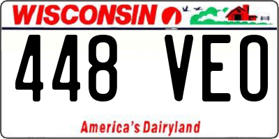 WI license plate 448VEO