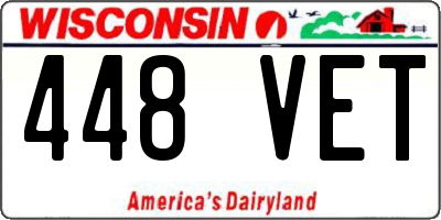 WI license plate 448VET