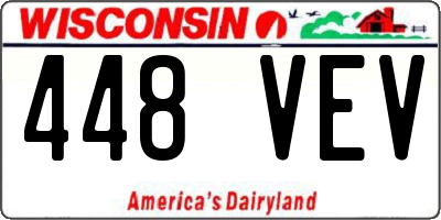WI license plate 448VEV