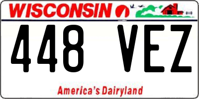 WI license plate 448VEZ