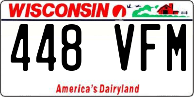 WI license plate 448VFM