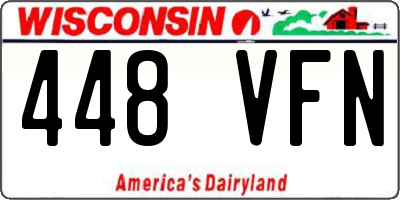 WI license plate 448VFN
